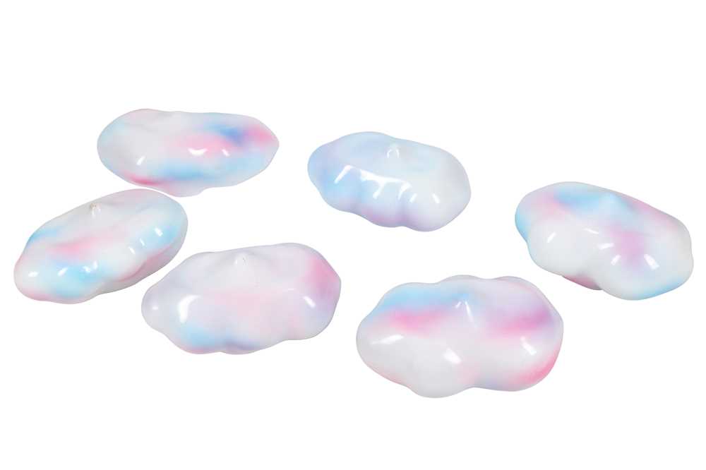 LUESMA & VEGA, SPAIN, A SET OF SIX CLOUD SHAPED TEA LIGHT SHADES, 21ST CENTURY