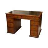 A VICTORIAN MAHOGANY PEDESTAL DESK