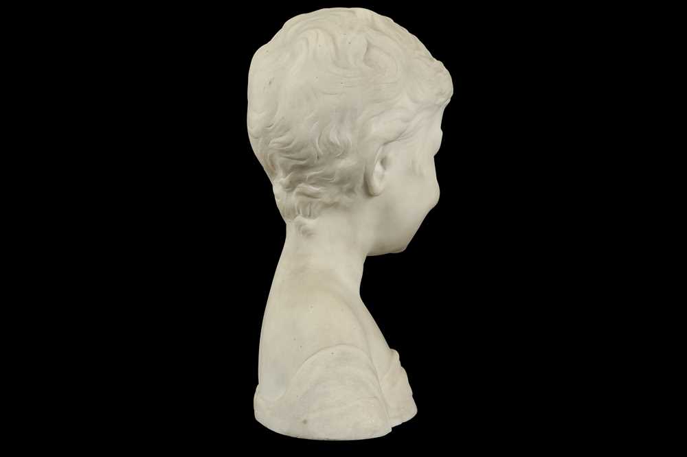 AFTER DESIDERIO DA SETTIGNANO (ITALIAN, 1428-1464) A CARRARA MARBLE BUST OF A BOY - Image 3 of 6