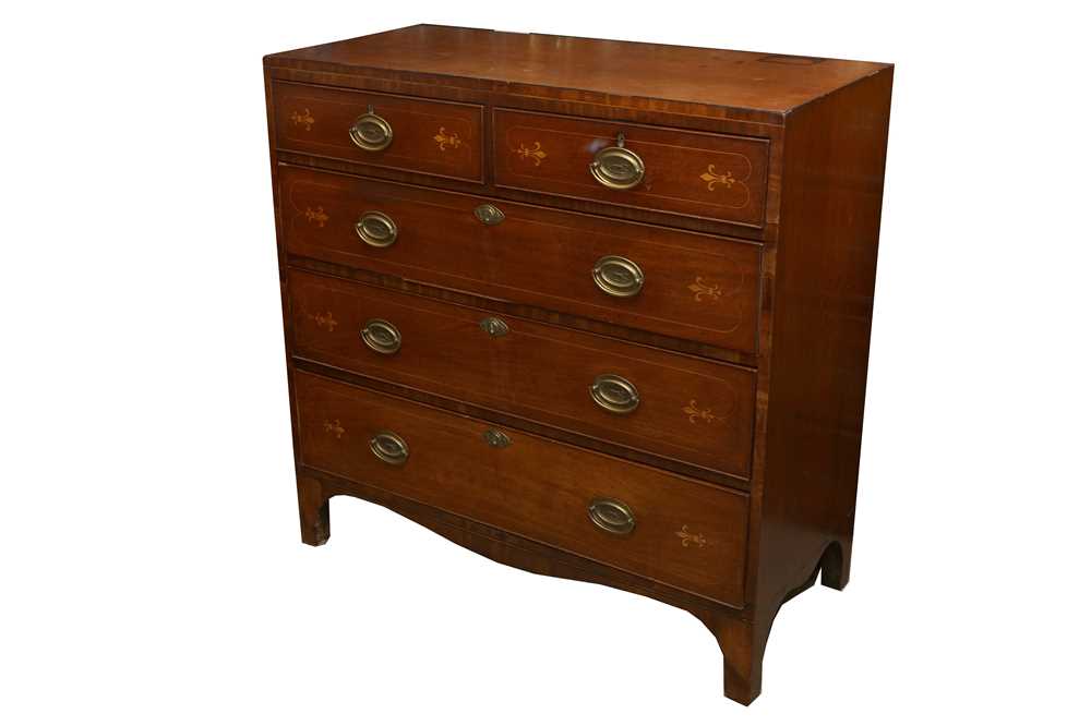 A GEORGE III MAHOGANY AND INLAID CHEST