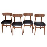 A SET OF FOUR BEECH DINING CHAIRS, CIRCA 1960S