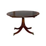 A REGENCY STYLE MAHOGANY D END EXTENDING DINING TABLE, LATE 20TH CENTURY