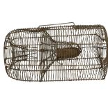 KITCHENALIA: A WIRE WORK BASKET FORM RAT TRAP, LATE 19TH/EARLY 20TH CENTURY