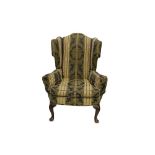 A WING BACK ARMCHAIR, LATE 19TH CENTURY