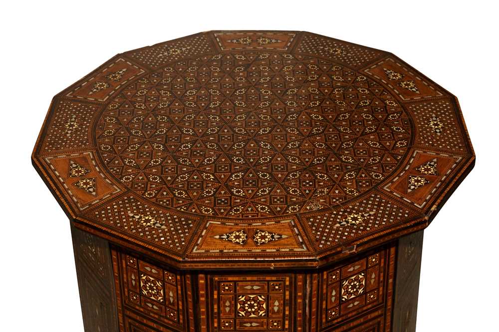 A SYRIAN HARDWOOD, MOTHER OF PEARL AND MARQUETRY INLAID OCCASIONAL TABLE, EARLY 20TH CENTURY, - Image 2 of 3