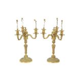 A PAIR OF LOUIS XVI STYLE BRONZE CANDLESTICKS, EARLY 20TH CENTURY