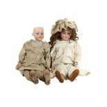 DOLLS: AN ARMAND MARSEILLE 390 BISQUE HEADED DOLL, EARLY 20TH CENTURY