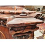 A LARGE MID VICTORIAN FIGURED MAHOGANY AND BIRDS EYE MAPLE CELLARETTE
