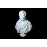 A 19TH CENTURY ENGLISH MARBLE BUST OF A GENTLEMAN IN THE MANNER OF SIR FRANCIS LEGGATT CHANTRY IN T