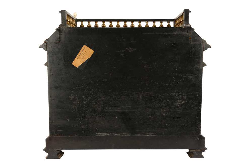 A 19TH CENTURY ITALIAN EBONISED, HARDSTONE AND IVORY INLAID TABLE CABINET - Image 10 of 12