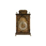 A LATE 18TH CENTURY CHINESE EXPORT LACQUERED CLOCK CASE WITH LATER BATTERY MOVEMENT