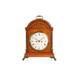 A FINE AND RARE LATE 18TH CENTURY SATINWOOD TABLE CLOCK BY THOMAS WRIGHT, 'WATCHMAKER TO THE KING' C