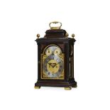 A RARE AND SMALL GEORGE III EBONISED STRIKING TABLE CLOCK SIGNED WILLIAM ALLAM, LONDON CIRCA 1775-17