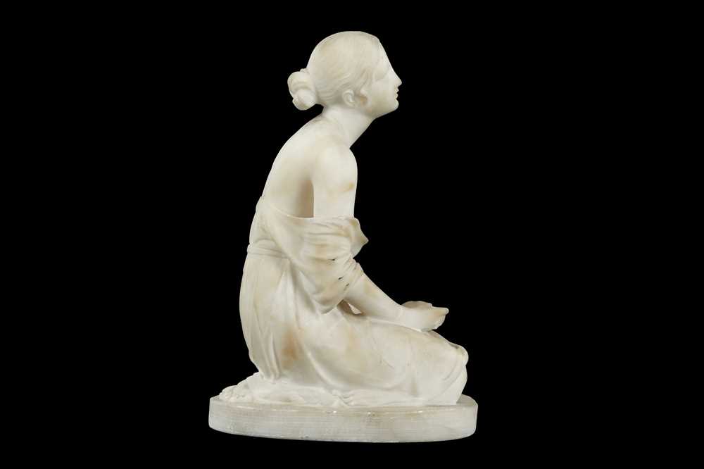 A LATE 19TH CENTURY ITALIAN ALABASTER FIGURE OF A KNEELING GIRL - Image 7 of 7