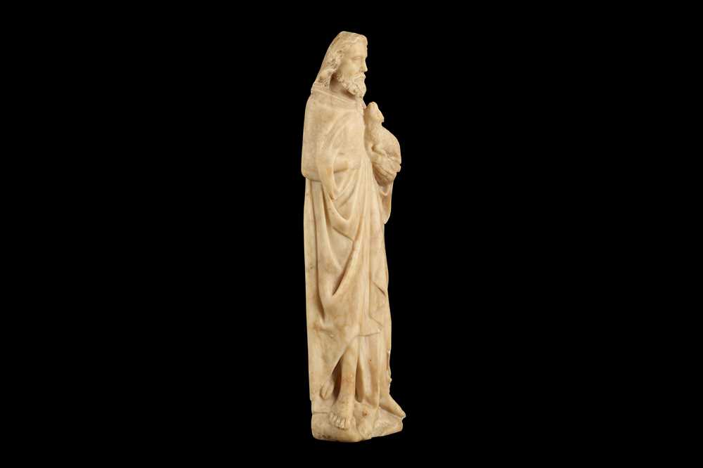 AN ALABASTER FIGURE OF ST JOHN THE BAPTIST, POSSIBLY ENGLISH (NOTTINGHAM) 15TH CENTURY - Image 3 of 5