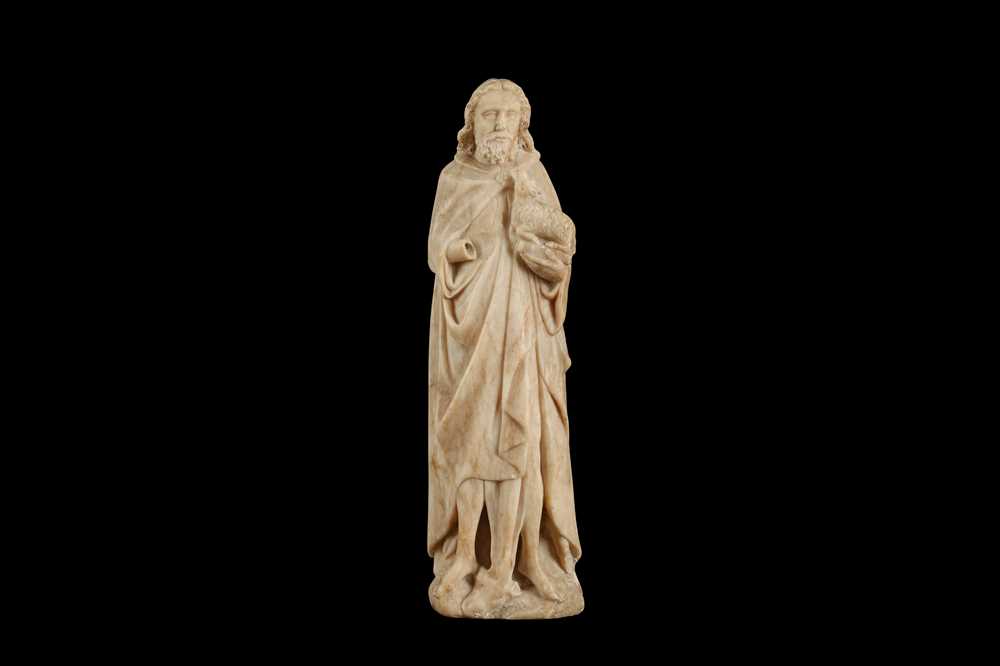 AN ALABASTER FIGURE OF ST JOHN THE BAPTIST, POSSIBLY ENGLISH (NOTTINGHAM) 15TH CENTURY - Image 5 of 5