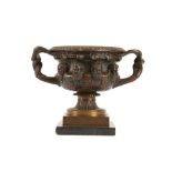 A LATE 19TH CENTURY BRONZE MODEL OF THE WARWICK VASE