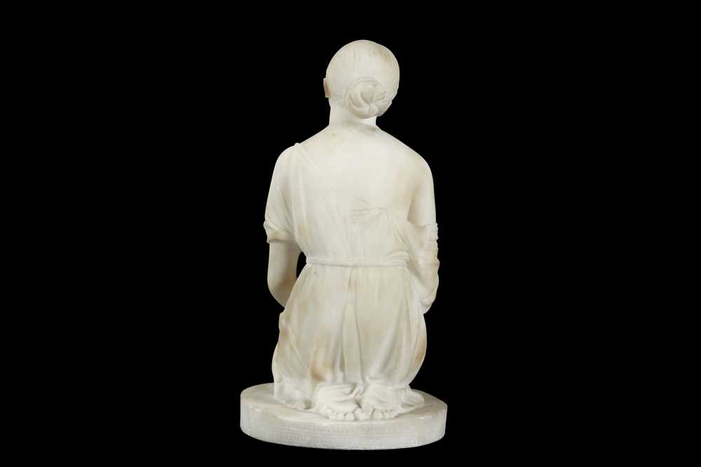 A LATE 19TH CENTURY ITALIAN ALABASTER FIGURE OF A KNEELING GIRL - Image 4 of 7