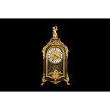 A LATE 19TH CENTURY FRENCH GILT BRONZE AND TORTOISESHELL BOULLE STYLE MANTEL CLOCK