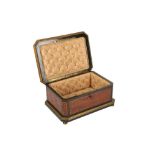 PAUL SORMANI (FRENCH, 1817-1877): A BURR WALNUT AND CUT BRASS CASKET CIRCA 1860