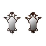 A PAIR OF 19TH CENTURY SICILIAN PAINTED WOOD MIRRORS