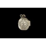 AN 18TH CENTURY SPANISH SILVER SACRED HEART RELIQUARY LOCKET