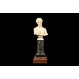A 19TH CENTURY DIEPPE IVORY BUST OF CLYTIE, AFTER THE ANTIQUE