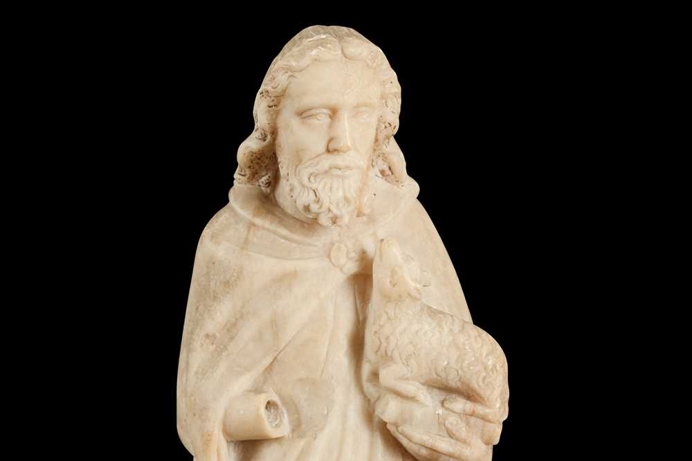 AN ALABASTER FIGURE OF ST JOHN THE BAPTIST, POSSIBLY ENGLISH (NOTTINGHAM) 15TH CENTURY - Image 2 of 5