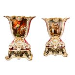 A PAIR OF 19TH CENTURY FRENCH JACOB PETIT STYLE PORCELAIN VASES DEPICTING BIBLICAL SCENES