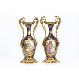 JOSEPH RENE BINET (FRENCH, 1866-1911): A VERY FINE PAIR OF LATE 19TH CENTURY SEVRES STYLE PORCELAIN