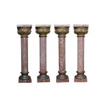 A SET OF FOUR LATE 19TH / EARLY 20TH CENTURY MARBLE AND ORMOLU COLUMNS