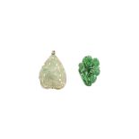 TWO CHINESE JADEITE PENDANTS.