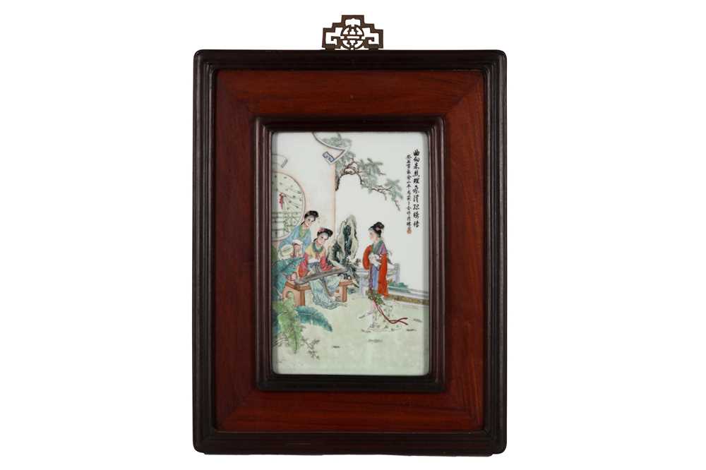 A CHINESE FAMILLE ROSE 'LADIES' PANEL.