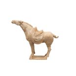 A CHINESE POTTERY MODEL OF A HORSE.