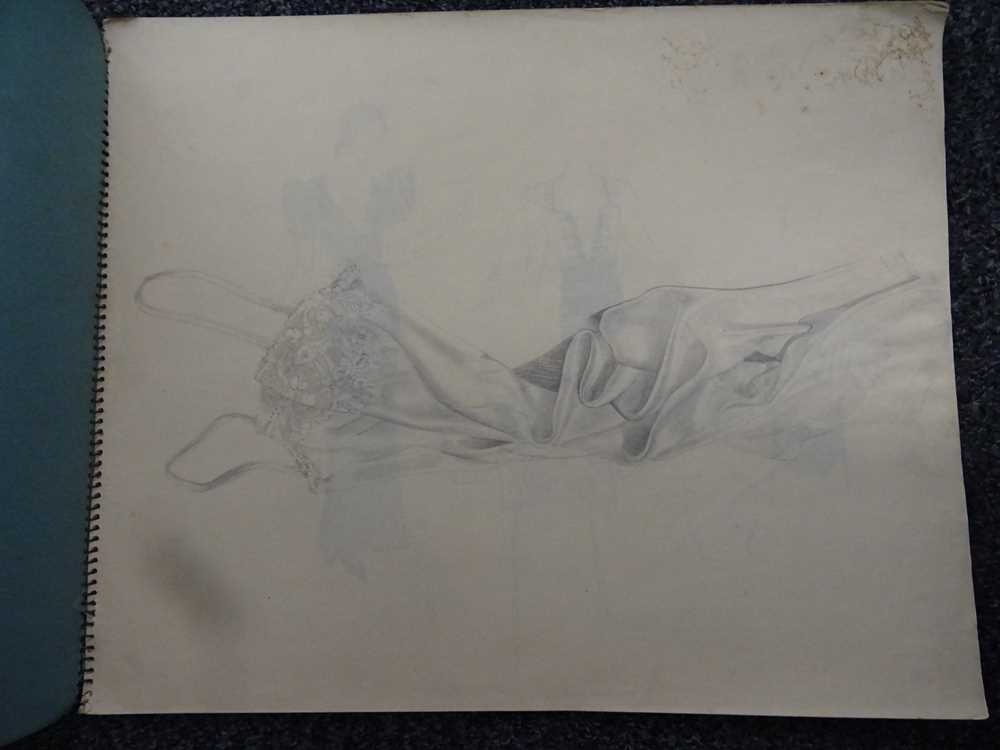 ATTRIBUTED TO DAME MARY QUANT (BORN 1930), STUDENT'S SKETCHBOOK OF FASHION STUDIES - Image 4 of 22