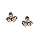 A pair of diamond earstuds, circa 1880