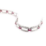 An Art Deco ruby and diamond bracelet, circa 1925