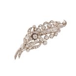 A diamond floral brooch, circa 1895