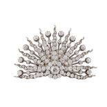 A diamond starburst brooch, circa 1895