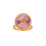 A pink tourmaline single-stone ring