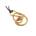 Gucci | An amethyst and diamond snake pendant necklace