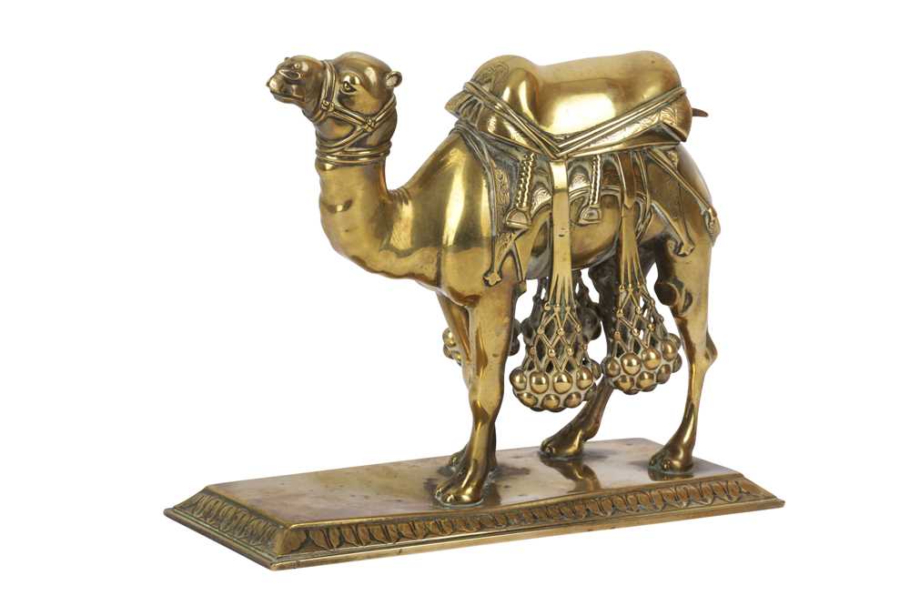 A POLISHED BRONZE MODEL OF A CAMEL, LATE 19TH CENTURY