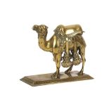 A POLISHED BRONZE MODEL OF A CAMEL, LATE 19TH CENTURY
