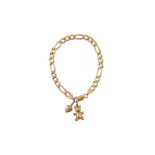 A GOLD BRACELET WITH CHARMS