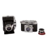 A Pair of Folding Rangefinder Cameras & Accessories