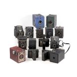 Group of Vintage Box & Other Cameras, Inc Ensign Cupids.