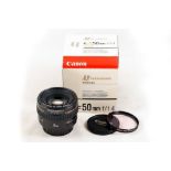 Canon 50mm f1.4 EF Prime Lens.