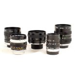 Group of Five Fast C-Mount TV Lenses.