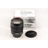 Canon EFS 15-85mm f3.5-5.6 IS USM Macro Zoom Lens.