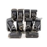 Group of Ten Folding Cameras.